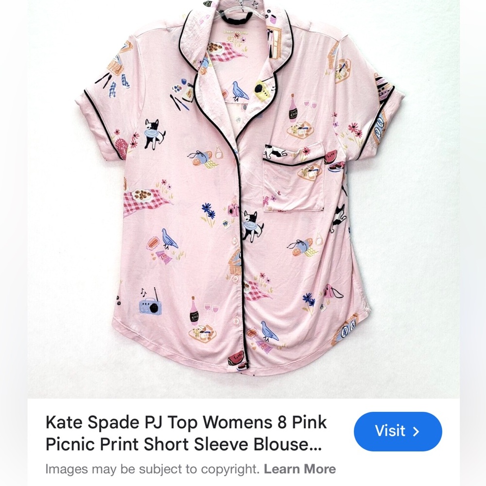 Kate Spade Pink Pajama Top